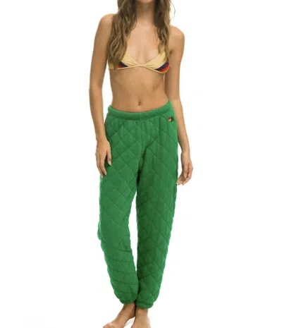 Aviator Nation Quilted Sweatpants In Kgr In Green