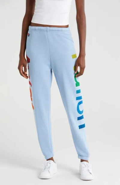 Aviator Nation Rainbow Logo Sweatpants In Ice
