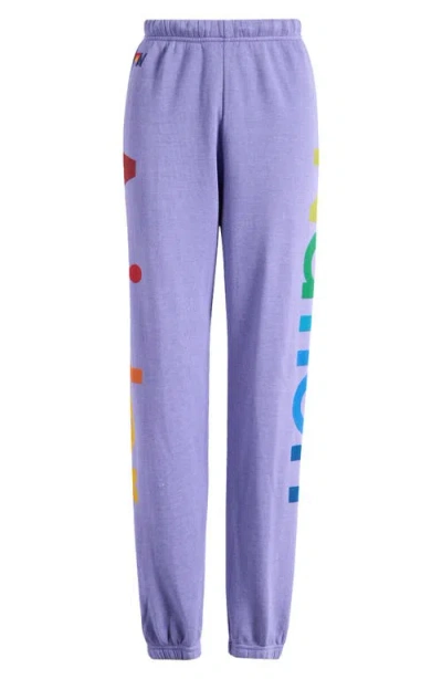 Aviator Nation Rainbow Logo Sweatpants In Lavender