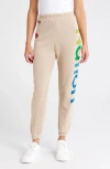 Aviator Nation Rainbow Logo Sweatpants In Sand