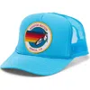 Aviator Nation Rainbow Logo Trucker Hat In Blue