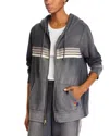 Aviator Nation Rainbow Stripe Hoodie In Faded Smoke