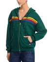 Aviator Nation Rainbow Stripe Hoodie In Forest
