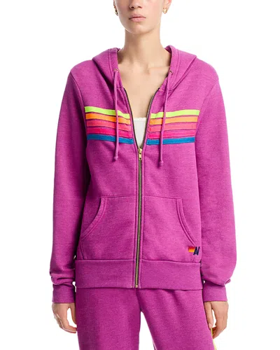 Aviator Nation Rainbow Stripe Hoodie In Multi
