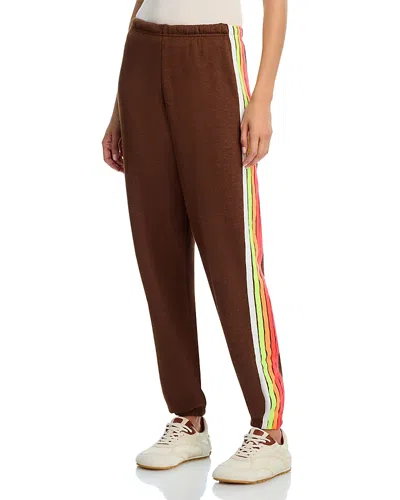 Aviator Nation Rainbow Stripe Sweatpants In Brown