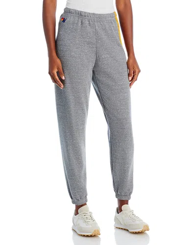 Aviator Nation Rainbow Stripe Sweatpants In Gray
