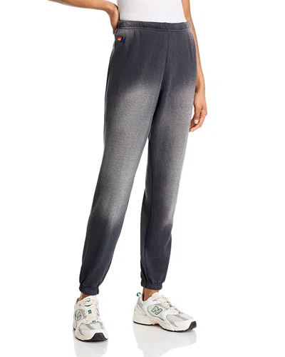 Aviator Nation Rainbow Stripe Sweatpants In Faded Smoke
