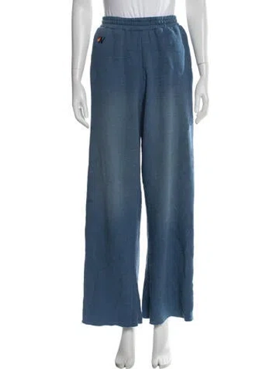 Pre-owned Aviator Nation Raw-edge Trim Sweatpants In Blue