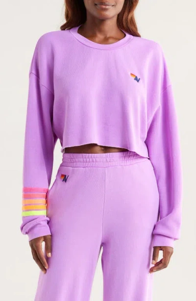 Aviator Nation Rugby Stitch Crop Sweatshirt