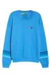 Aviator Nation Rugby Stitch Sweatshirt In Blue