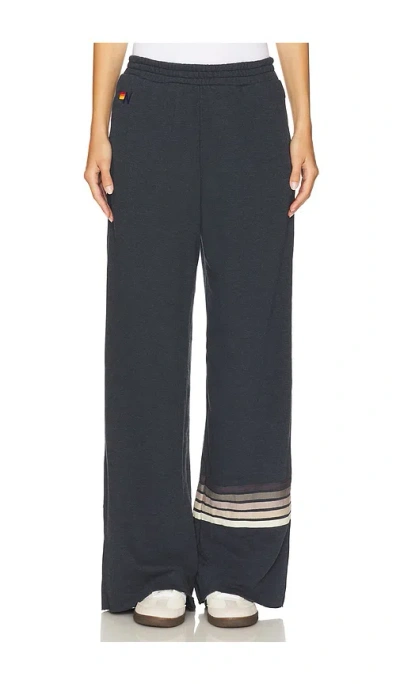 Aviator Nation Rugby Stitch Wide Leg Pocket Sweatpant