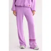 Aviator Nation Rugby Stitch Wide Leg Sweatpants In Purple