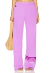 Aviator Nation Rugby Stitch Wide Leg Sweatpants In Neon Purple In Purple