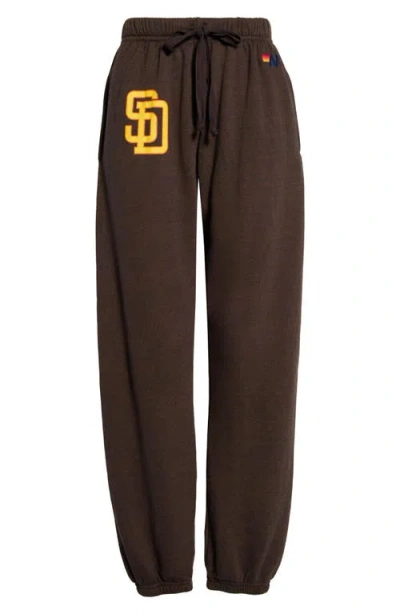 Aviator Nation San Diego Padres Fleece Jogger Sweatpants In Brown