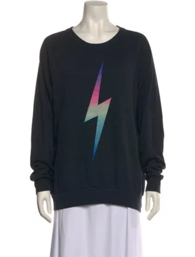 Pre-owned Aviator Nation Scoop Neck Long Sleeve Sweatshirt In Gray