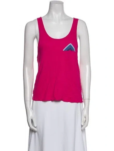Pre-owned Aviator Nation Scoop Neck Sleeveless Top In Pink