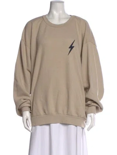 Pre-owned Aviator Nation Scoop Neck Sweater In Neutral