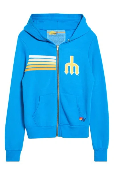 Aviator Nation Seattle Mariners Graphic Full Zip Hoodie In Multi
