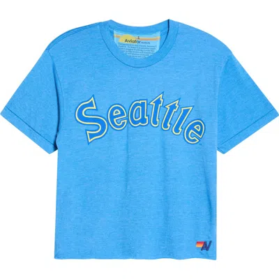 Aviator Nation Seattle Mariners Graphic Tee In Blue