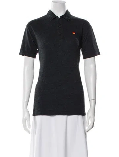 Pre-owned Aviator Nation Short Sleeve Polo In Gray