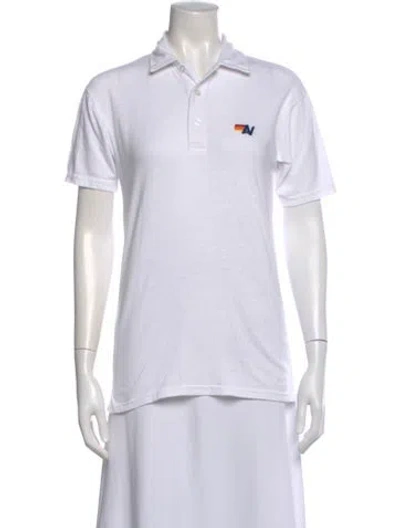 Pre-owned Aviator Nation Short Sleeve Polo In White