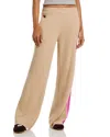 Aviator Nation Side Stripe Wide Leg Pants In Neutral