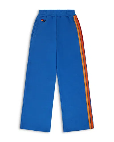 Aviator Nation Side Stripe Wide Leg Pants In Blue