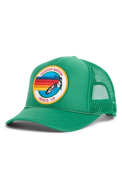Aviator Nation Signature Trucker Hat In Green