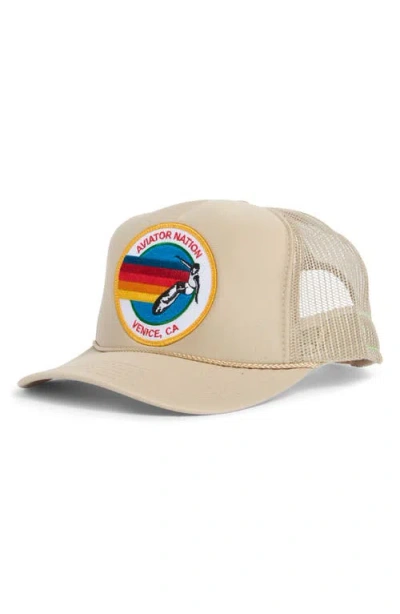 Aviator Nation Signature Trucker Hat In Khaki