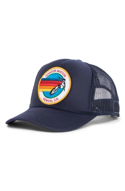 Aviator Nation Signature Trucker Hat In Blue