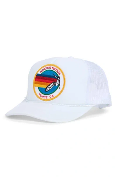 Aviator Nation Signature Trucker Hat In White