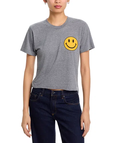 Aviator Nation Smiley 2 Boyfriend Tee In Gray