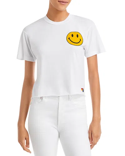 Aviator Nation Smiley 2 Boyfriend Tee In White