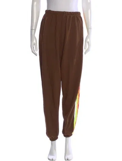 Pre-owned Aviator Nation Straight Leg Pants In Brown
