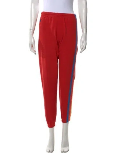 Pre-owned Aviator Nation Straight Leg Pants In Red