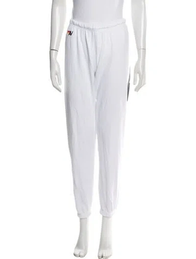 Pre-owned Aviator Nation Straight Leg Pants In White