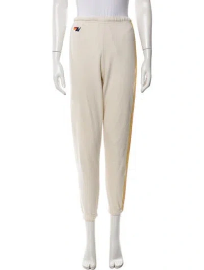 Pre-owned Aviator Nation Straight Leg Pants In White