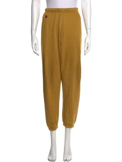 Pre-owned Aviator Nation Straight Leg Pants In Yellow