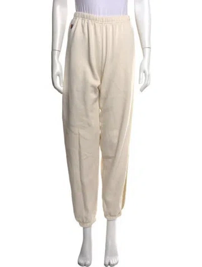 Pre-owned Aviator Nation Straight Leg Pants In Yellow