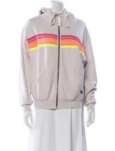 Pre-owned Aviator Nation Striped Bomber Jacket In Multi