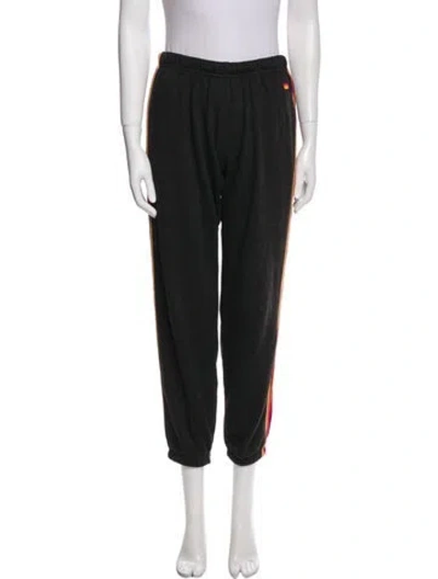 Pre-owned Aviator Nation Striped Embroidered Accent Sweatpants In Blue