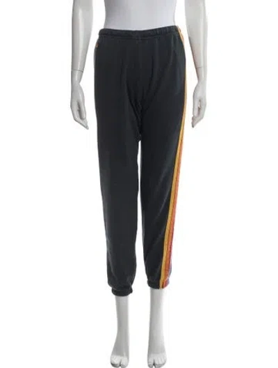 Pre-owned Aviator Nation Striped Embroidered Accent Sweatpants In Blue