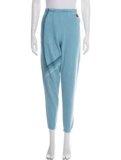 Pre-owned Aviator Nation Striped Embroidered Accent Sweatpants In Blue