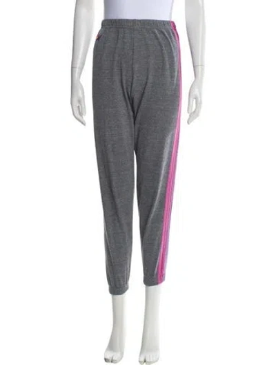 Pre-owned Aviator Nation Striped Embroidered Accent Sweatpants In Gray