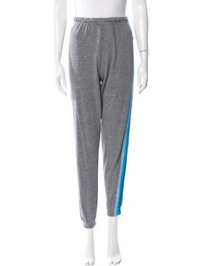 Pre-owned Aviator Nation Striped Embroidered Accent Sweatpants In Gray