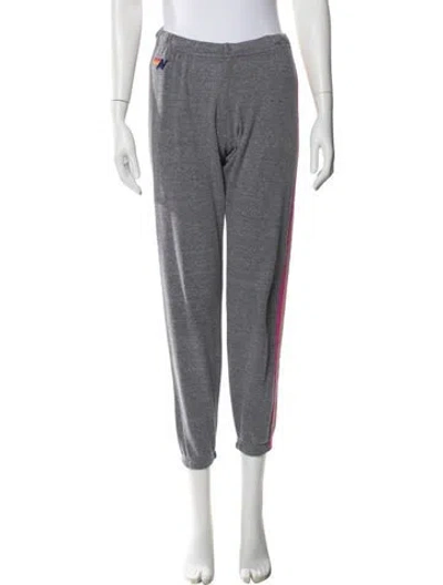 Pre-owned Aviator Nation Striped Embroidered Accent Sweatpants In Green