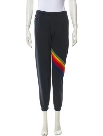 Pre-owned Aviator Nation Striped Embroidered Accent Sweatpants In Multi