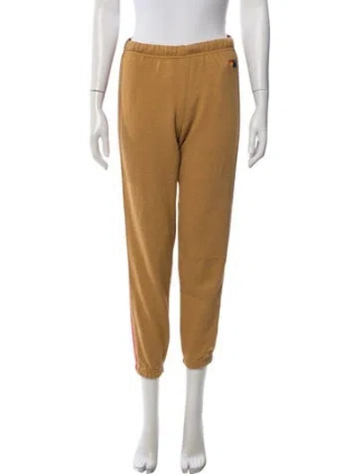 Pre-owned Aviator Nation Striped Embroidered Accent Sweatpants In Neutral