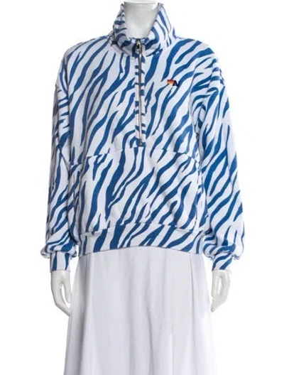 Pre-owned Aviator Nation Striped Jacket In Blue