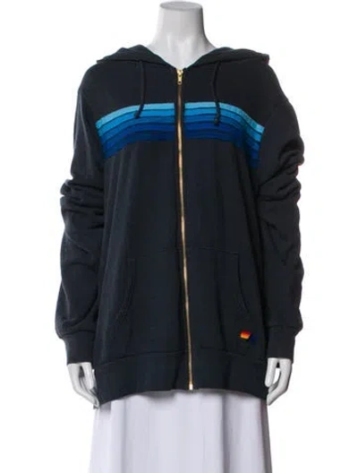 Pre-owned Aviator Nation Striped Jacket In Blue